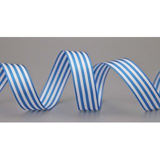 Dekoband STRIPES in AQUABLAU / WEISS 3 m x 16 mm...