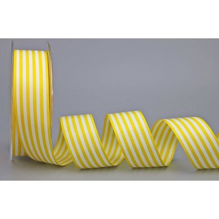 Dekoband STRIPES in GELB / WEISS 25 m x 25 mm...