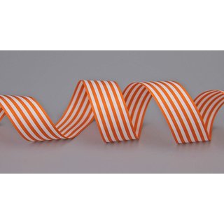 Dekoband STRIPES in ORANGE / WEISS 3 m x 25 mm...