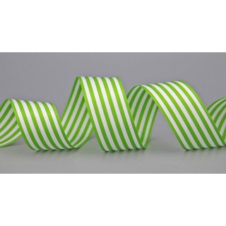 Dekoband STRIPES in GRÜN / WEISS 3 m x 25 mm Geschenkband...