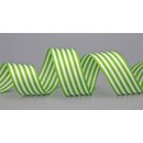 Dekoband STRIPES in GRN / WEISS 25 m x 25 mm...