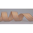 Dekoband STRIPES in HELLBRAUN / WEISS 3 m x 25 mm...