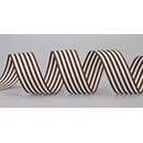 Dekoband STRIPES in DUNKELBRAUN / WEISS 3 m x 25 mm...