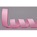 Dekoband STRIPES in ROSA / WEISS 25 m x 25 mm...