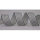 Dekoband STRIPES in SCHWARZ / WEISS 25 m x 25 mm...