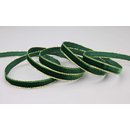 Samtband DUNKELGRN mit Goldkanten 1 m x 9  mm Meterware