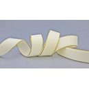 Samtband CREME mit Goldkanten 1 m x 16 mm Meterware
