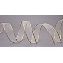 Chiffonband WEISS mit GOLDKANTE 20 m x 25 mm |...