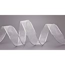 Chiffonband WEISS mit SILBERKANTE 3 m x 25 mm |...