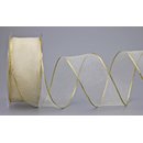 Chiffonband CREME mit GOLDKANTE 20 m x 40 mm |...