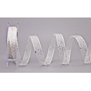 20 m x 15 mm Dekoband GLITZER WEISS Silber Geschenkband...