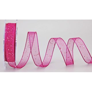 20 m x 15 mm Dekoband GLITZER PINK Geschenkband glänzend...