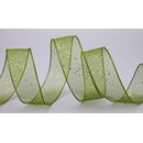 3 m x 25 mm Dekoband GLITZER GRN Geschenkband glnzend...