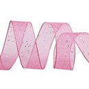 3 m x 25 mm Dekoband GLITZER ROSA Geschenkband glnzend...