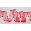 3 m x 25 mm Dekoband GLITZER ROT Geschenkband glnzend...