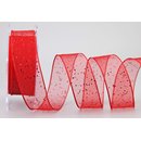 20 m x 25 mm Dekoband GLITZER ROT Geschenkband glnzend...