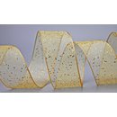 3 m x 40 mm Dekoband GLITZER GOLD Geschenkband glnzend...
