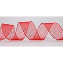 3 m x 40 mm Dekoband GLITZER ROT Geschenkband glnzend...