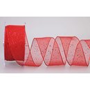 20 m x 40 mm Dekoband GLITZER ROT Geschenkband glnzend...