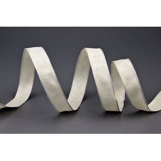 20 m x 15 mm Dekoband OLIVER CREME Ivory (102) Stoffband mit Drahtkanten Schleifenband Nordstil Geschenkband