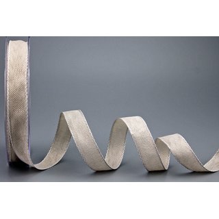 20 m x 15 mm Dekoband OLIVER BEIGE (103) Stoffband mit Drahtkanten Schleifenband Nordstil Geschenkband