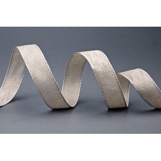 20 m x 15 mm Dekoband OLIVER BEIGE (103) Stoffband mit Drahtkanten Schleifenband Nordstil Geschenkband