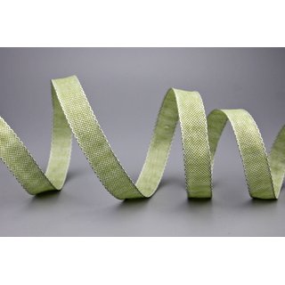 3 m x 15 mm Dekoband OLIVER OLIV HELL Grasgrn (112) Stoffband mit Drahtkanten Schleifenband Nordstil Geschenkband