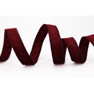 20 m x 15 mm Dekoband OLIVER BORDEAUX (123) Stoffband mit Drahtkanten Schleifenband Nordstil Geschenkband