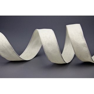 3 m x 25 mm Dekoband OLIVER CREME Ivory (102) Stoffband mit Drahtkanten Schleifenband Nordstil Geschenkband