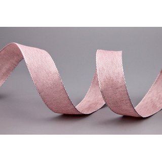 20 m x 25 mm Dekoband OLIVER ALTROSA (107) Stoffband mit Drahtkanten Schleifenband Nordstil Geschenkband