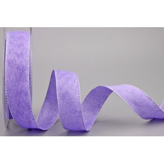 20 m x 25 mm Dekoband OLIVER FLIEDER Lavendel (114) Stoffband mit Drahtkanten Schleifenband Nordstil Geschenkband