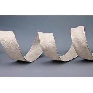 3 m x 25 mm Dekoband OLIVER BEIGE (103) Stoffband mit Drahtkanten Schleifenband Nordstil Geschenkband