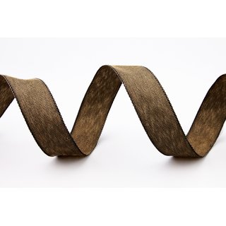 20 m x 25 mm Dekoband OLIVER BRAUN Karamell (249) Stoffband mit Drahtkanten Schleifenband Nordstil Geschenkband