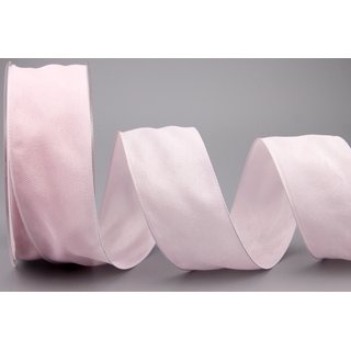 20 m x 40 mm Dekoband OLIVER HELLROSA Rosa (216) Stoffband mit Drahtkanten Schleifenband Nordstil Geschenkband
