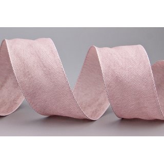 3 m x 40 mm Dekoband OLIVER ALTROSA (107) Stoffband mit Drahtkanten Schleifenband Nordstil Geschenkband