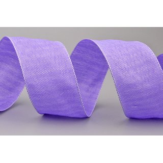 3 m x 40 mm Dekoband OLIVER FLIEDER Lavendel (114) Stoffband mit Drahtkanten Schleifenband Nordstil Geschenkband