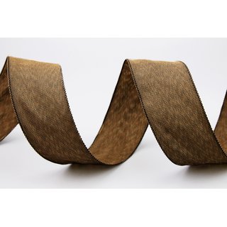 3 m x 40 mm Dekoband OLIVER BRAUN Karamell  (249) Stoffband mit Drahtkanten Schleifenband Nordstil Geschenkband