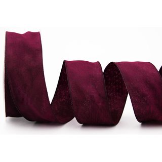 20 m x 40 mm Dekoband OLIVER FUCHSIA (154) Stoffband mit Drahtkanten Schleifenband Nordstil Geschenkband