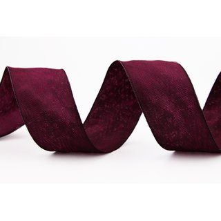 20 m x 40 mm Dekoband OLIVER FUCHSIA (154) Stoffband mit Drahtkanten Schleifenband Nordstil Geschenkband
