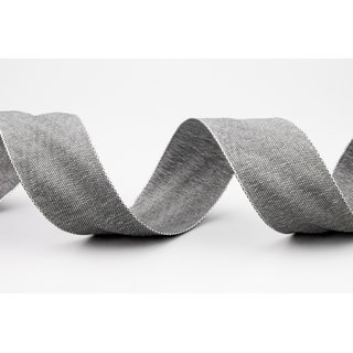 20 m x 40 mm Dekoband OLIVER GRAU (128) Stoffband mit Drahtkanten Schleifenband Nordstil Geschenkband