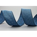 3 m x 40 mm Dekoband OLIVER BLAU DENIM (120) Stoffband...