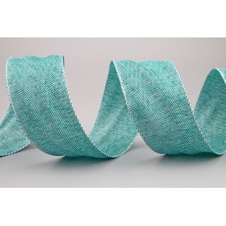 20 m x 40 mm Dekoband OLIVER TRKIS (146) Stoffband mit Drahtkanten Schleifenband Nordstil Geschenkband
