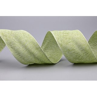 3 m x 40 mm Dekoband OLIVER OLIV HELL (112) Stoffband mit Drahtkanten Schleifenband Nordstil Geschenkband