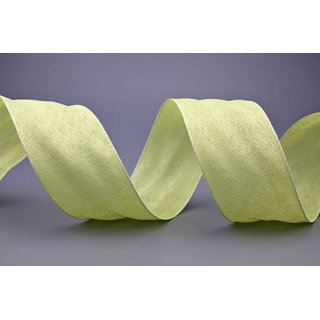 20 m x 40 mm Dekoband OLIVER HELLGRN Grn (104) Stoffband mit Drahtkanten Schleifenband Nordstil Geschenkband