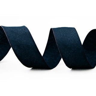 3 m x 40 mm Dekoband OLIVER DUNKELBLAU Blau (121) Stoffband mit Drahtkanten Schleifenband Nordstil Geschenkband