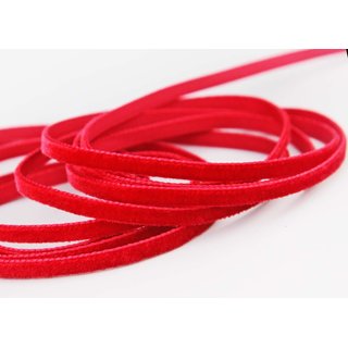 Elastisches Samtband ROT | KNALLROT (315) 1 m x 6 mm...