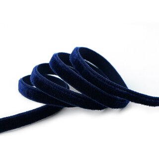Elastisches Samtband DUNKELBLAU (590) 1 m x 6 mm...