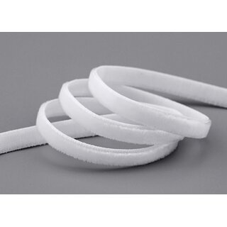 Elastisches Samtband WEISS (401) 1 m x 9 mm METERWARE...
