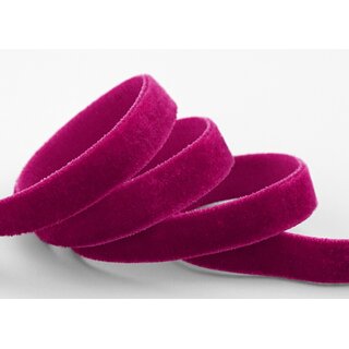Elastisches Samtband WEINROT (360) 1 m x 9 mm METERWARE Samt einseitig Stretch Velour
