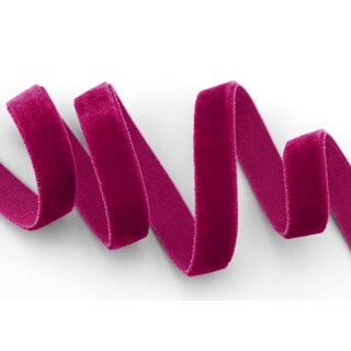 Elastisches Samtband WEINROT (360) 1 m x 9 mm METERWARE Samt einseitig Stretch Velour